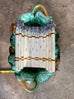 French 19th Century Majolica Asparagus Serving Tray with Foliage Oval Plate