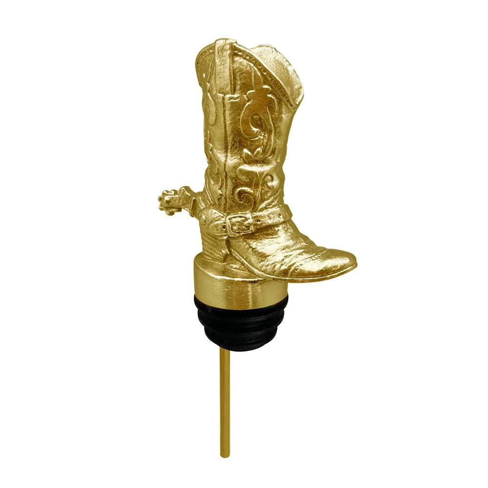 Menagerie Titanium Gold Cowboy Boot Pourer-Aerator