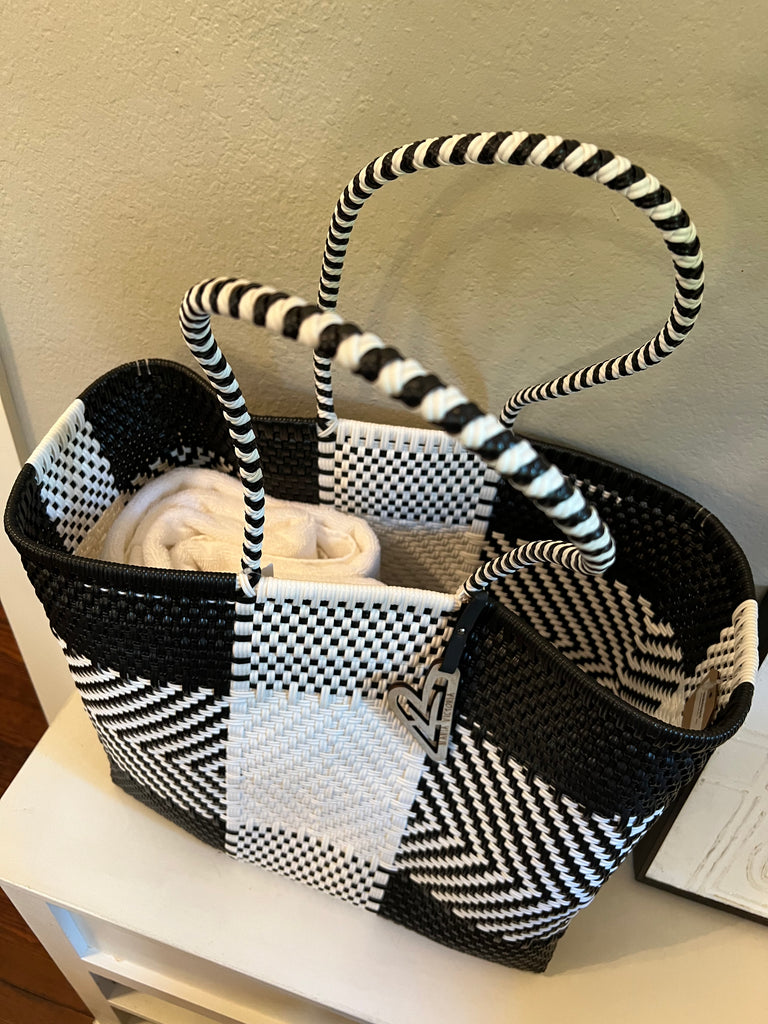 Multicolor Tote, Black & White (F12)