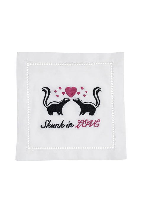 August Morgan Cocktail Napkin Set of 4 - Skunk in Love