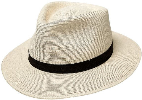 Fine Palm Fedora with 2.5" Brim and Tear Drop Crease Crown