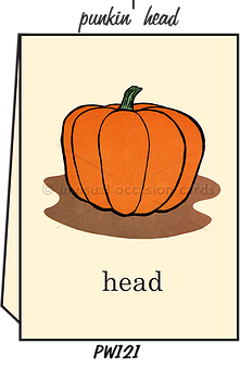 Pointed Wit Greeting Card: "Pumpkin Head"
