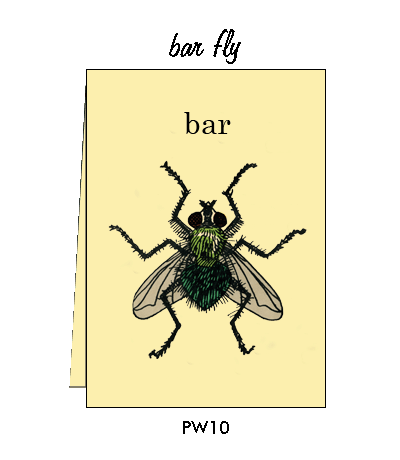 Blank Greeting Card - "Bar Fly"