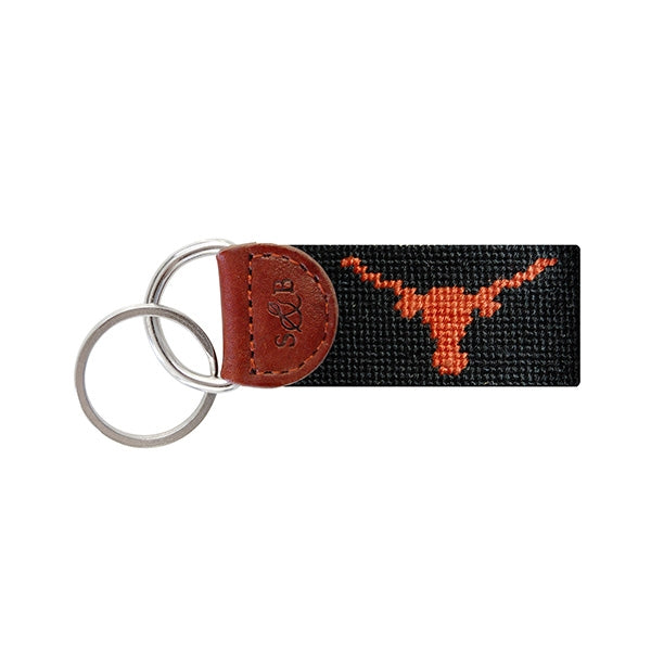Texas (Black) Needlepoint Key Fob