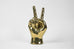 Peace Hand Sign Sculpture in Brass