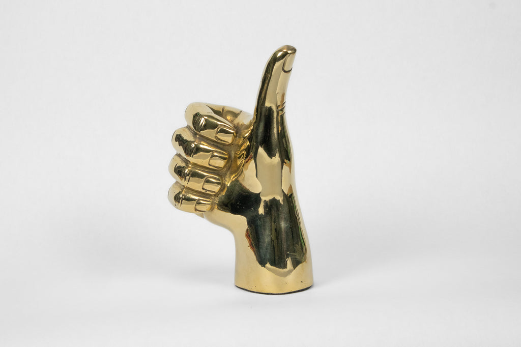 Thumbs Up or Gig 'Em, Aggies Hand Sign Sculpture in Brass – PRIZE