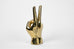 Peace Hand Sign Sculpture in Brass