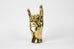 Rock On or Horns Up or "Hook 'Em, Horns" Hand Sign Sculpture in Brass