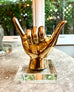 Shaka Hand Sign Sculpture in Brass