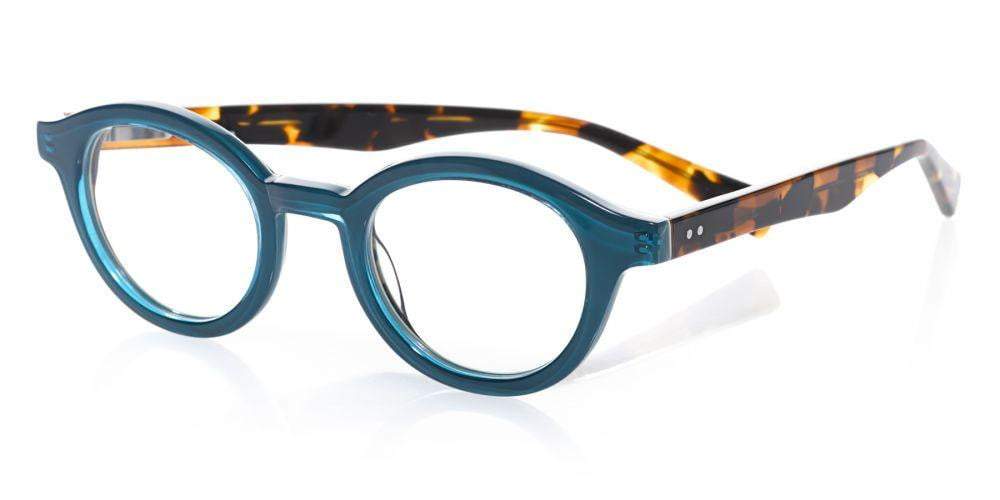 Soft Kitty (Style 2885) Readers in Tortoise Front with Teal and Brown Tortoise Temples (59)
