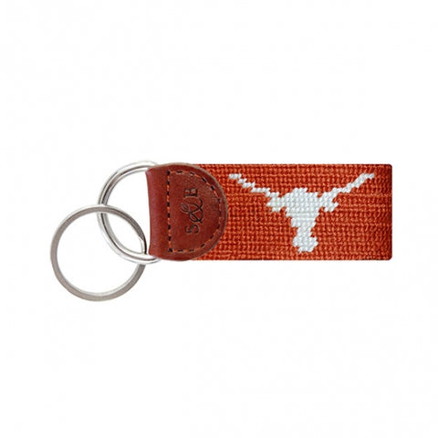 Texas (Burnt Orange) Needlepoint Key Fob