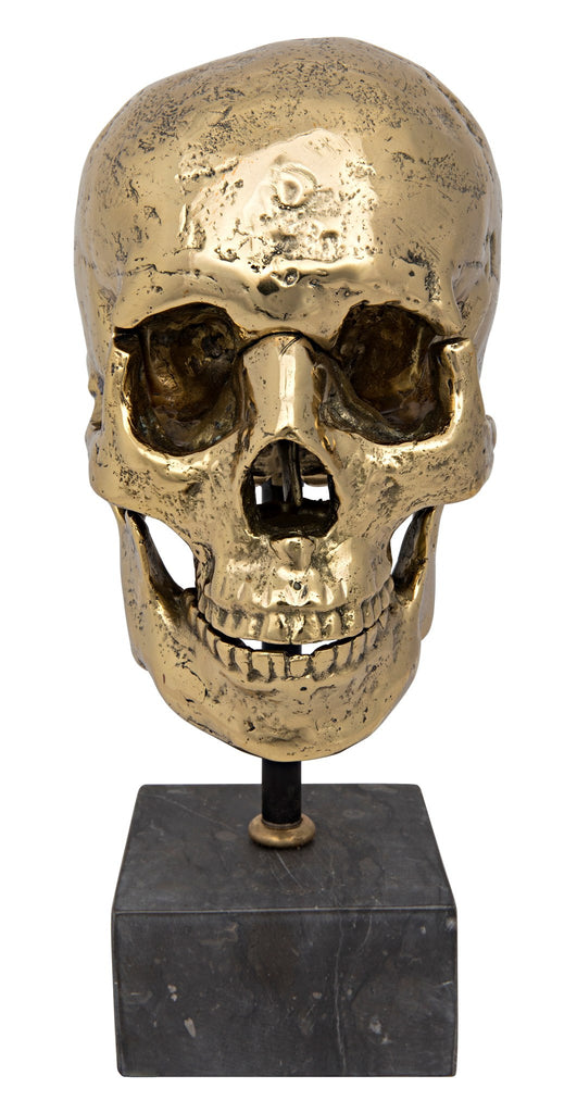 Skull on Stand in Brass
